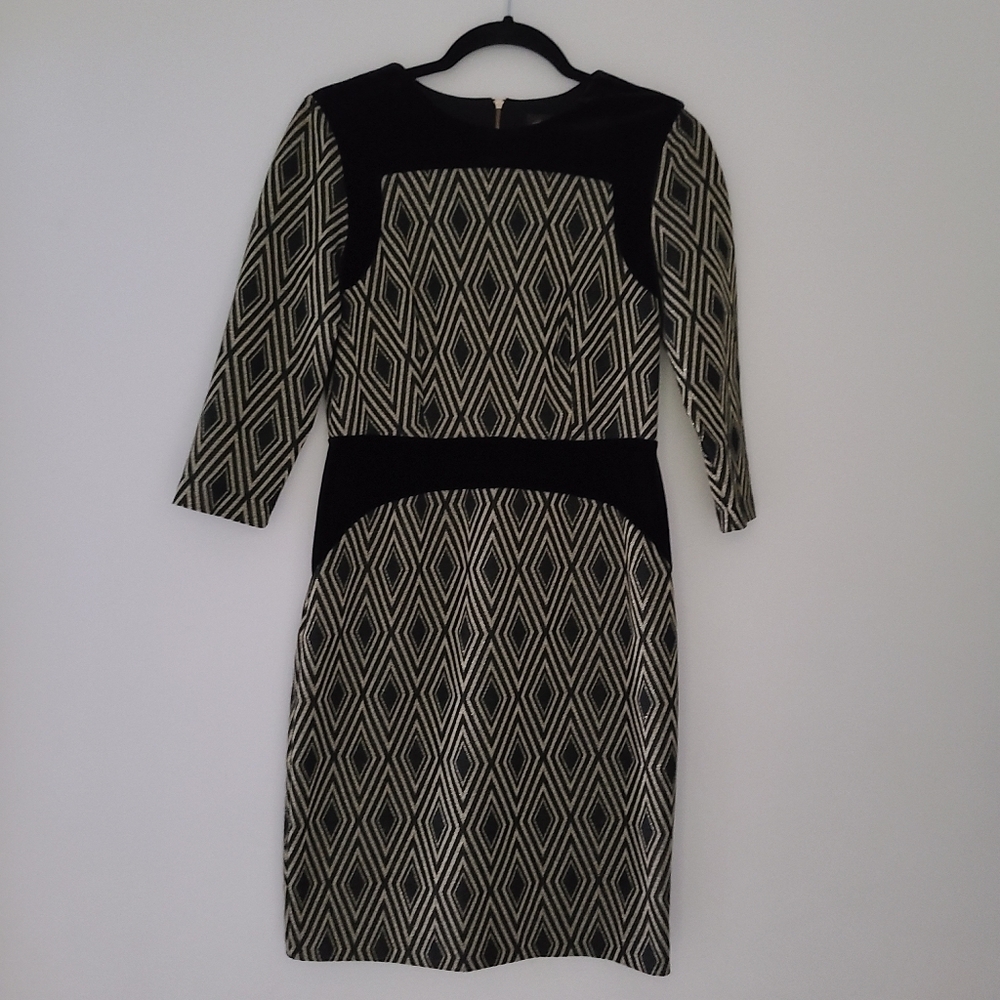 Nwt THE LIMITED black and gold diamond dress